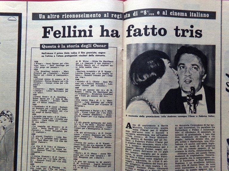 La Domenica del Corriere 26 Aprile 1964 Fantasma Fellini Michelangelo … | Immagine Gallery 8