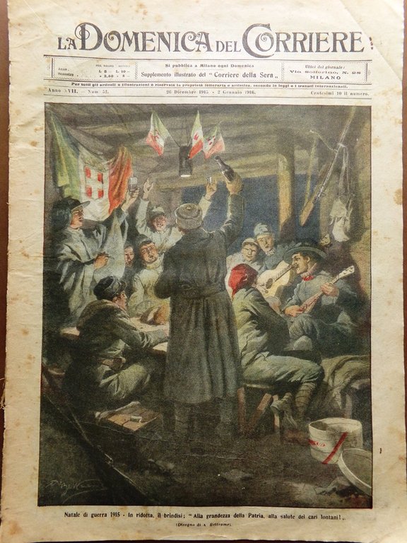 La Domenica del Corriere 26 Dicembre 1915 WW1 Chiapovano Gemito …