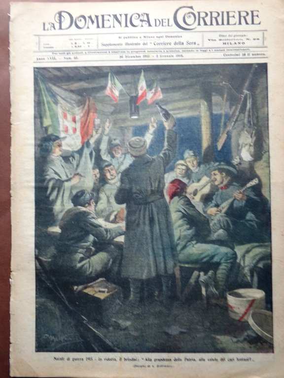 La Domenica del Corriere 26 Dicembre 1915 WW1 Chiapovano Gemito …