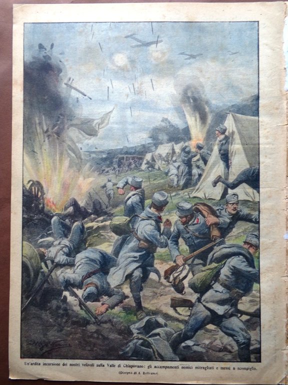 La Domenica del Corriere 26 Dicembre 1915 WW1 Chiapovano Gemito …