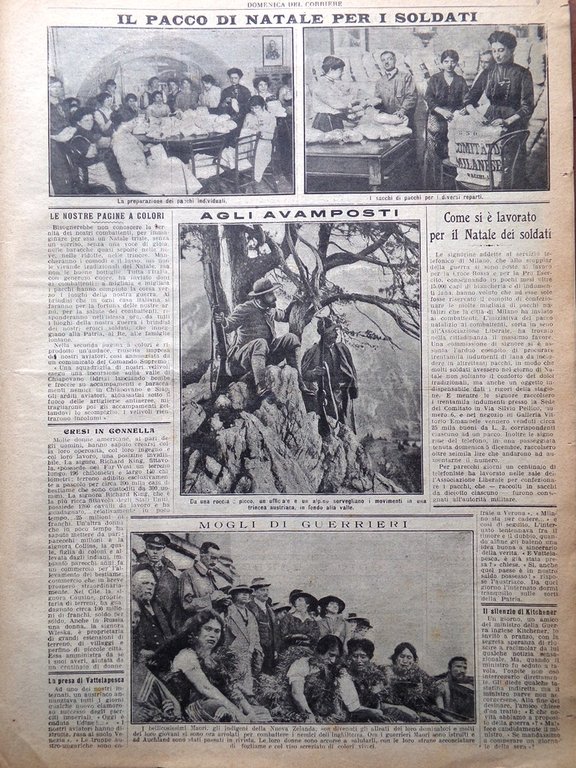 La Domenica del Corriere 26 Dicembre 1915 WW1 Chiapovano Gemito …