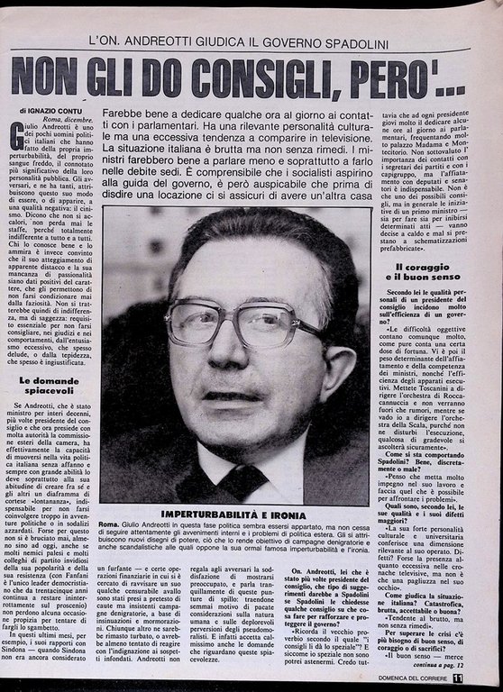 La Domenica del Corriere 26 Dicembre 1981 Andreotti sciagura Beppe …