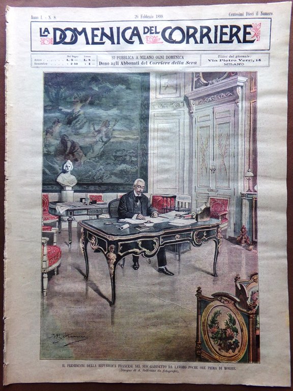 La Domenica del Corriere 26 Febbraio 1899 Faure Loubet Cuba … | Immagine Gallery 1