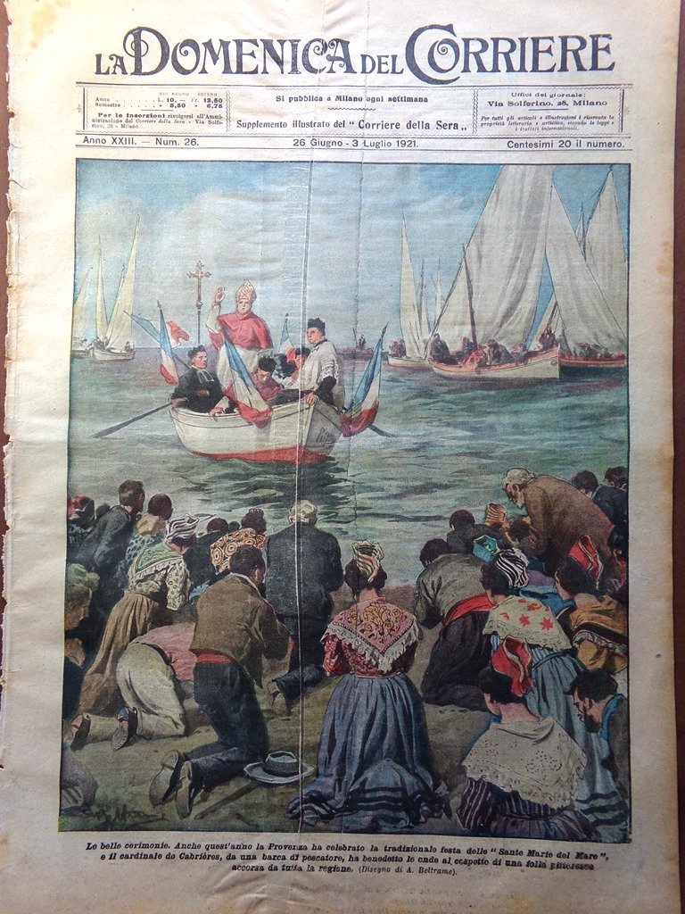 La Domenica del Corriere 26 Giugno 1921 Caruso Bari Dublino …