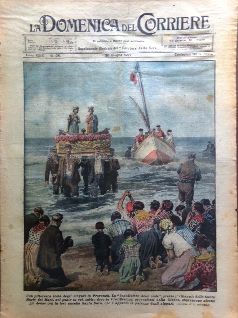 La Domenica del Corriere 26 Giugno 1927 Nuvolari Nozze Marconi …