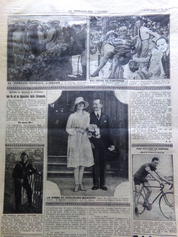 La Domenica del Corriere 26 Giugno 1927 Nuvolari Nozze Marconi …