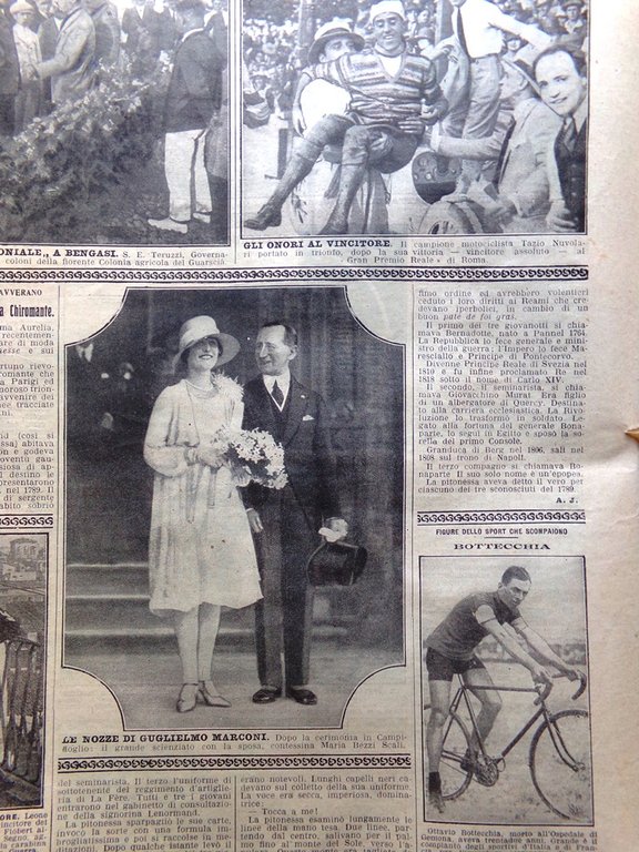 La Domenica del Corriere 26 Giugno 1927 Nuvolari Nozze Marconi …