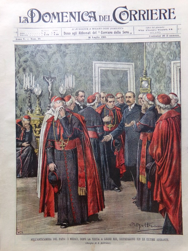 La Domenica del Corriere 26 Luglio 1903 Morte Papa Leone …