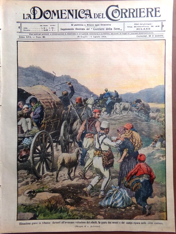 La Domenica del Corriere 26 Luglio 1914 WW1 Alberobello Eritrea …