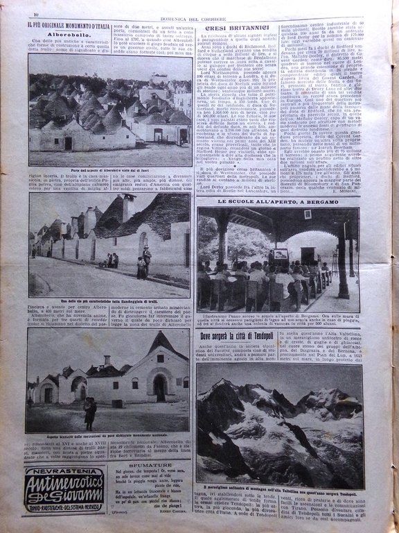 La Domenica del Corriere 26 Luglio 1914 WW1 Alberobello Eritrea …