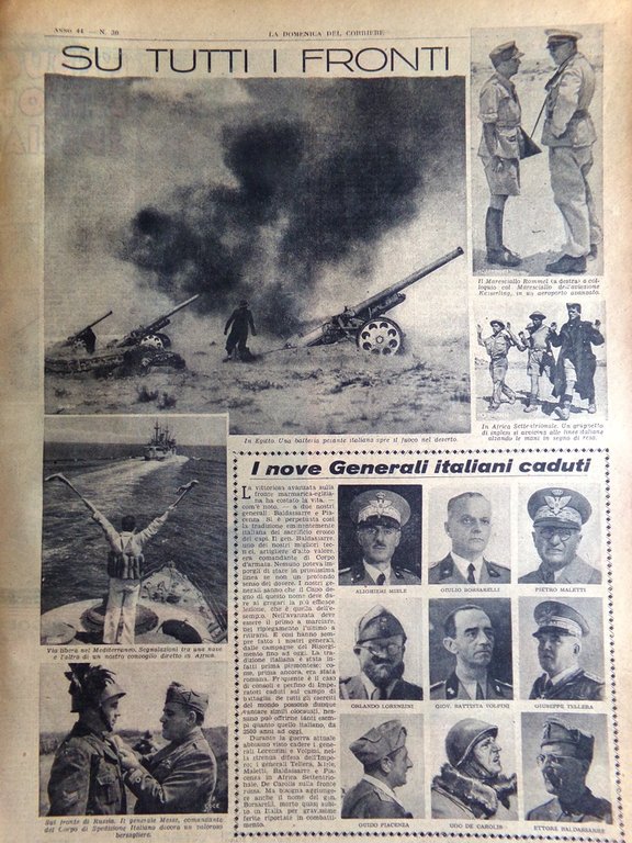 La Domenica del Corriere 26 Luglio 1942 WW2 Deserto Egitto …