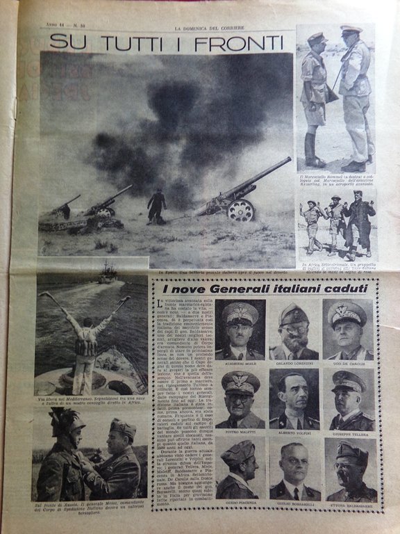 La Domenica del Corriere 26 Luglio 1942 WW2 Deserto Egitto …