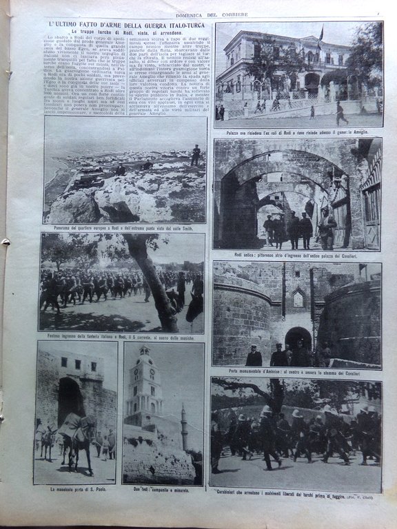 La Domenica del Corriere 26 Maggio 1912 Resa di Rodi … | Immagine Gallery 2