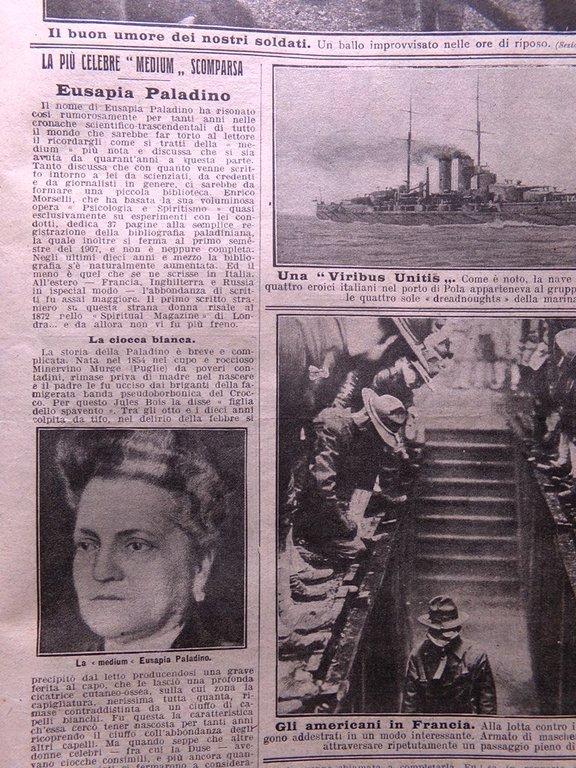 La Domenica del Corriere 26 Maggio 1918 WW1 Eusapia Palladino …