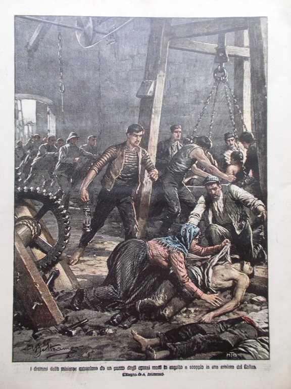 La Domenica del Corriere 26 Marzo 1905 Diamante Miniera Galles …
