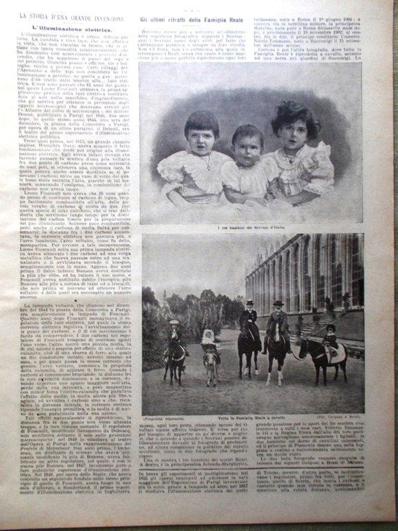 La Domenica del Corriere 26 Novembre 1905 Elettricità Reggia Caserta …