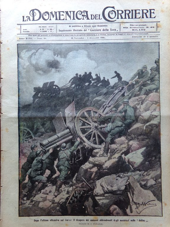 La Domenica del Corriere 26 Novembre 1916 WW1 Macchi Buffa …