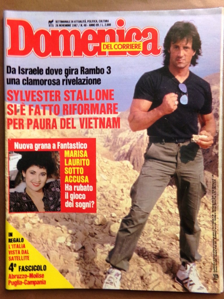 La Domenica del Corriere 26 Novembre 1987 Stallone Pagnant Burghiba …