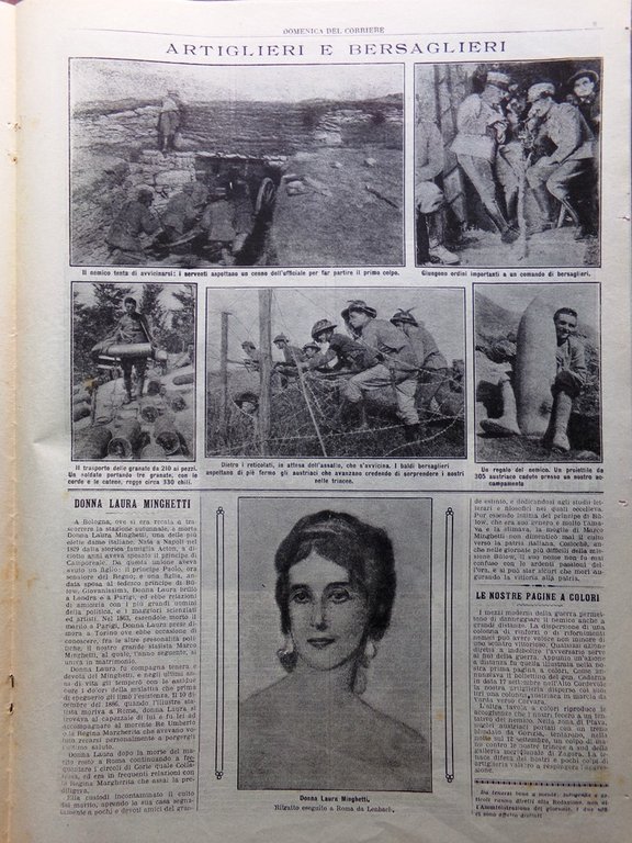 La Domenica del Corriere 26 Settembre 1915 WW1 Laura Minghetti …