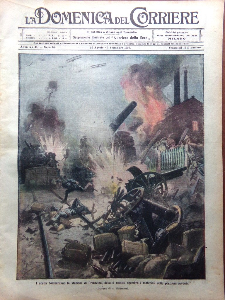 La Domenica del Corriere 27 Agosto 1916 WW1 Battaglia Gorizia …