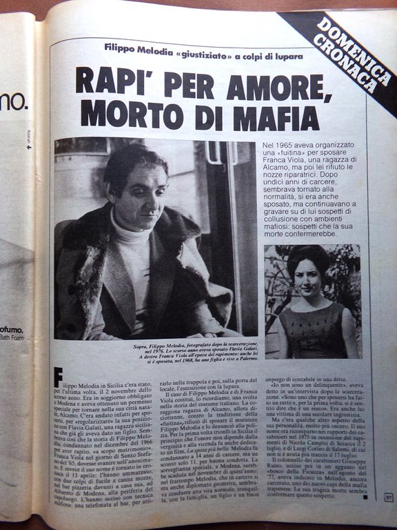 La Domenica del Corriere 27 Aprile 1978 Girotto Fogar Melodia …