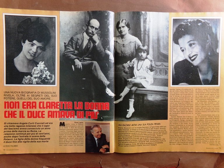 La Domenica del Corriere 27 Aprile 1989 Anna Zevaco Mussolini …