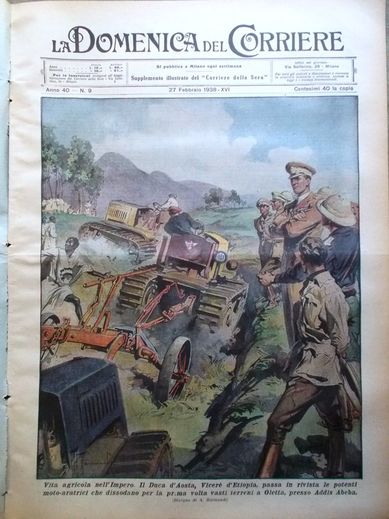 La Domenica del Corriere 27 Febbraio 1938 Canton Chiara Assisi … | Immagine principale