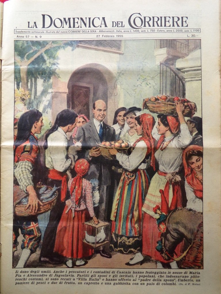 La Domenica del Corriere 27 Febbraio 1955 Uomo Piltdown Petrolio …