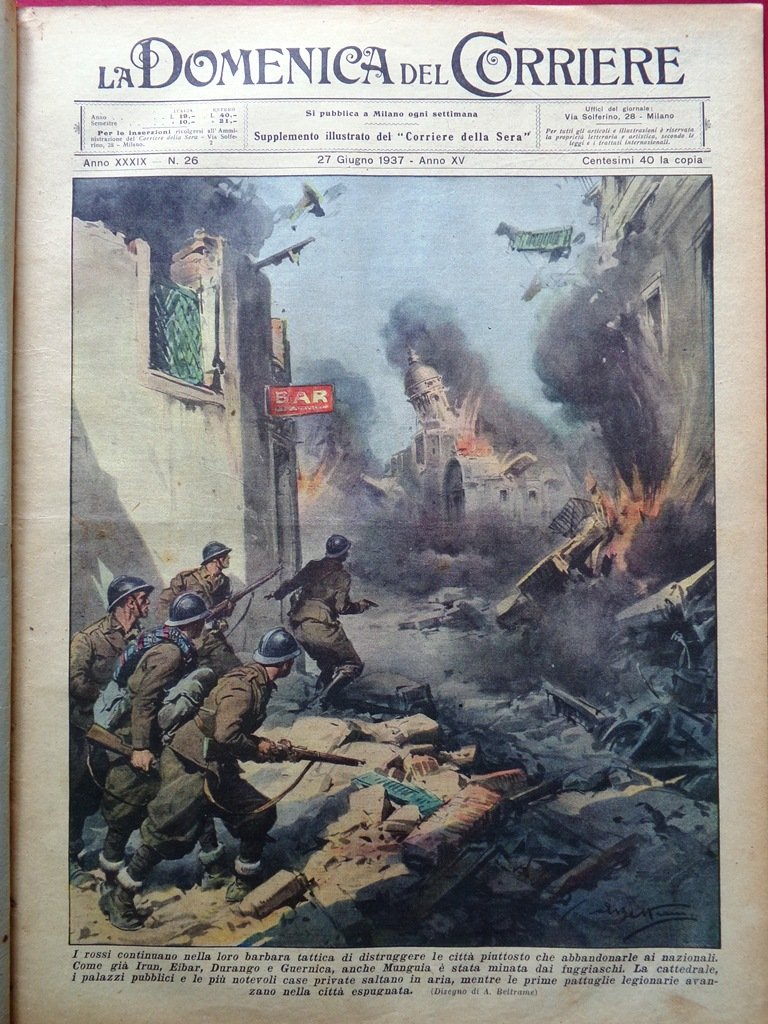 La Domenica del Corriere 27 Giugno 1937 Spagna Rossi Amazzonia … | Immagine principale