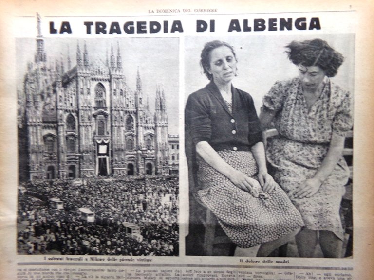 La Domenica del Corriere 27 Luglio 1947 De Filippo Funerali …
