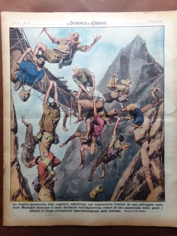 La Domenica del Corriere 27 Luglio 1947 De Filippo Funerali …