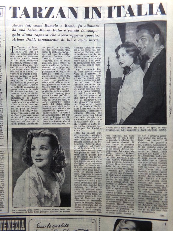 La Domenica del Corriere 27 Maggio 1951 Tarzan Magni Terremoti …