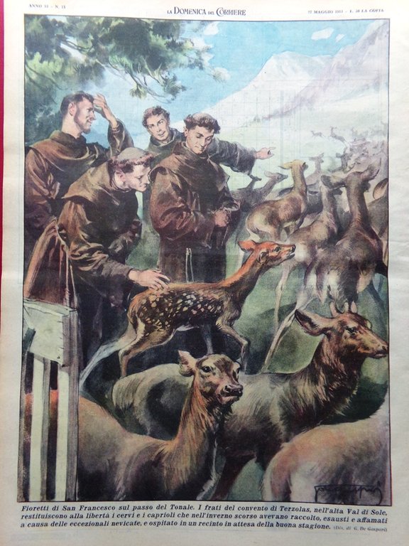 La Domenica del Corriere 27 Maggio 1951 Tarzan Magni Terremoti …