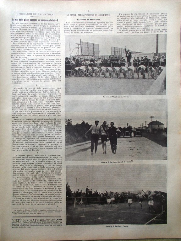 La Domenica del Corriere 27 Novembre 1904 Maratona Zanella Cascate …