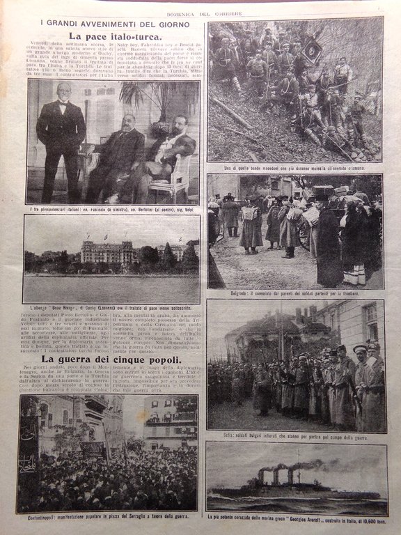 La Domenica del Corriere 27 Ottobre 1912 Pace Italo-Turca Colonie …