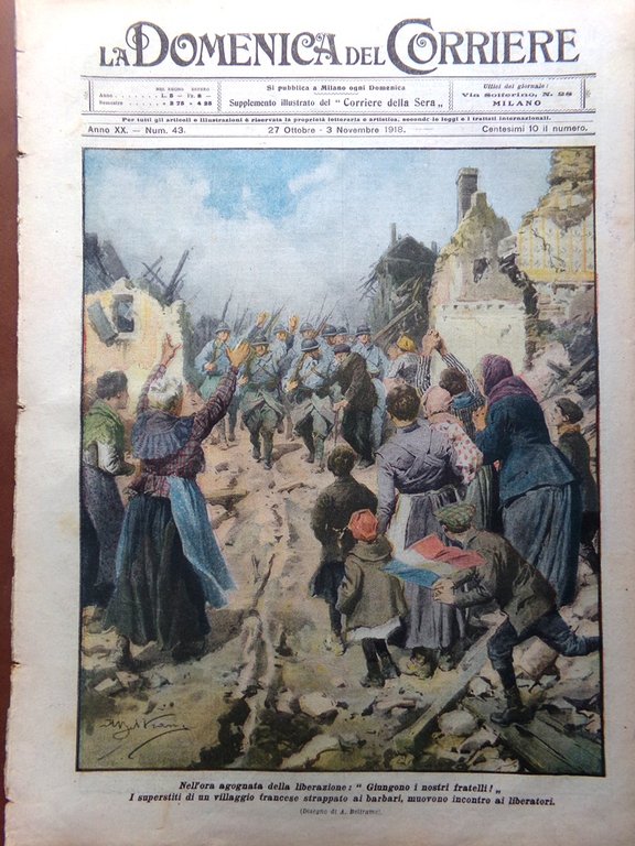 La Domenica del Corriere 27 Ottobre 1918 WW1 Francia Belgio … | Immagine Gallery 1