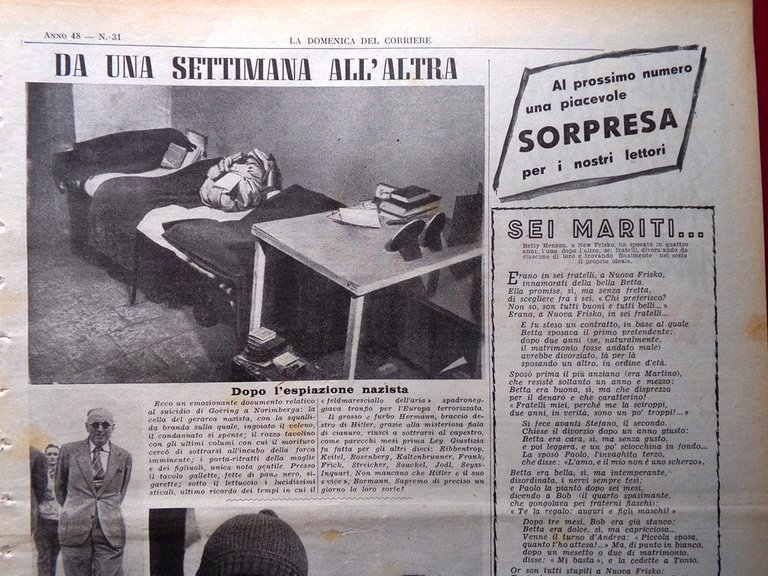 La Domenica del Corriere 27 Ottobre 1946 Goering India Deruta … | Immagine Gallery 8