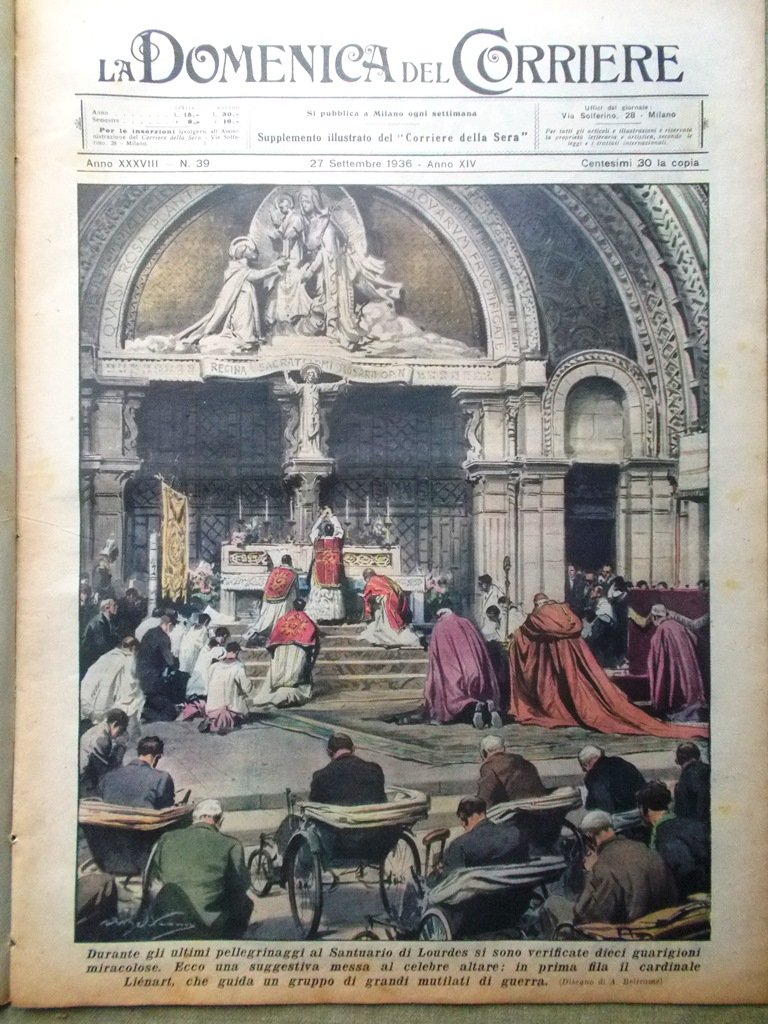 La Domenica del Corriere 27 Settembre 1936 Frana di Loen …