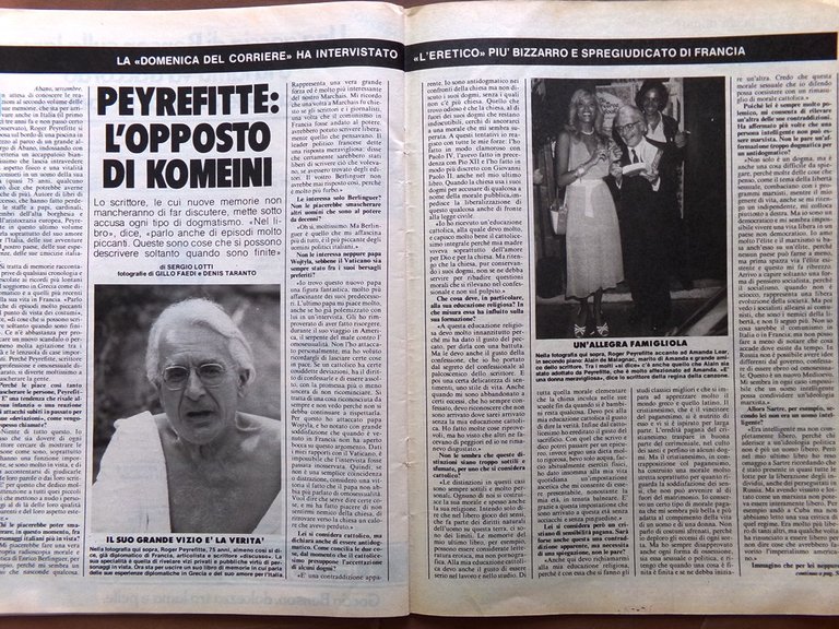 La Domenica del Corriere 27 Settembre 1980 Loren Thoni Peyrefitte …