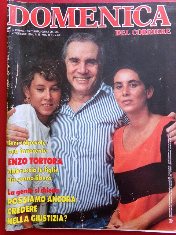 La Domenica del Corriere 27 Settembre 1986 Assoluzione Tortora Chiari … | Immagine Gallery 1