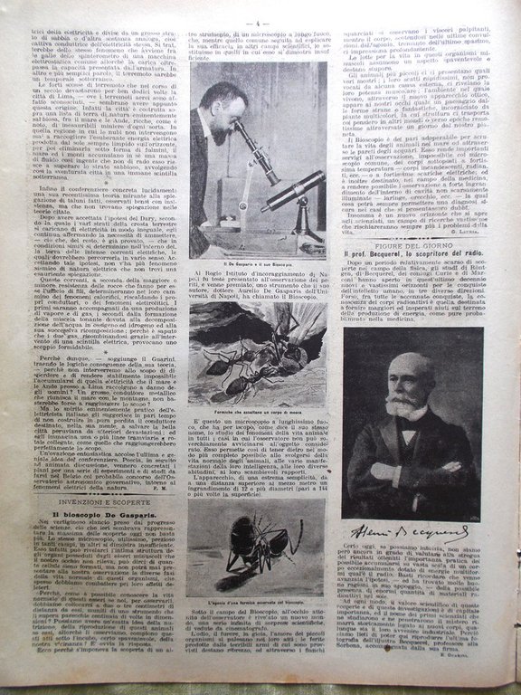 La Domenica del Corriere 28 Agosto 1904 Becquerel Radio De …