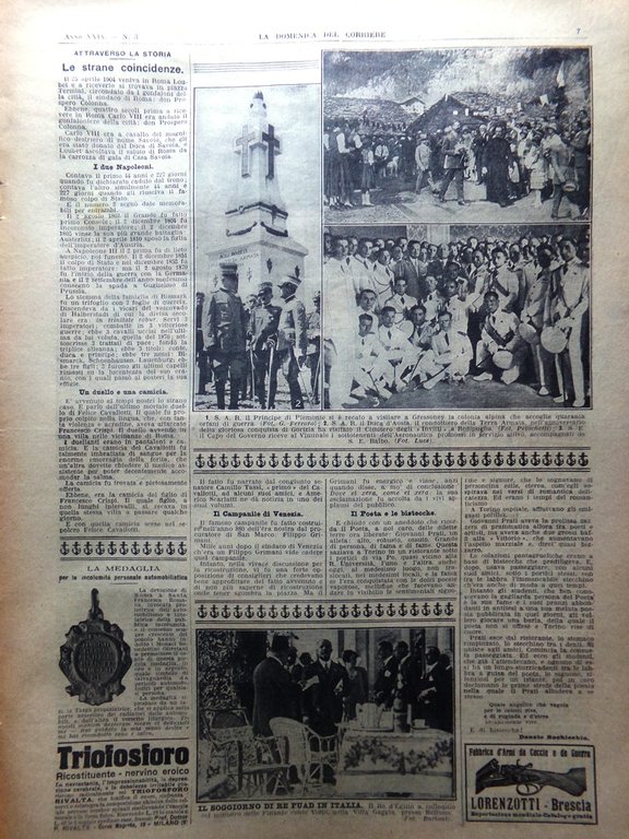 La Domenica del Corriere 28 Agosto 1927 Ponte Salcano Malnate …