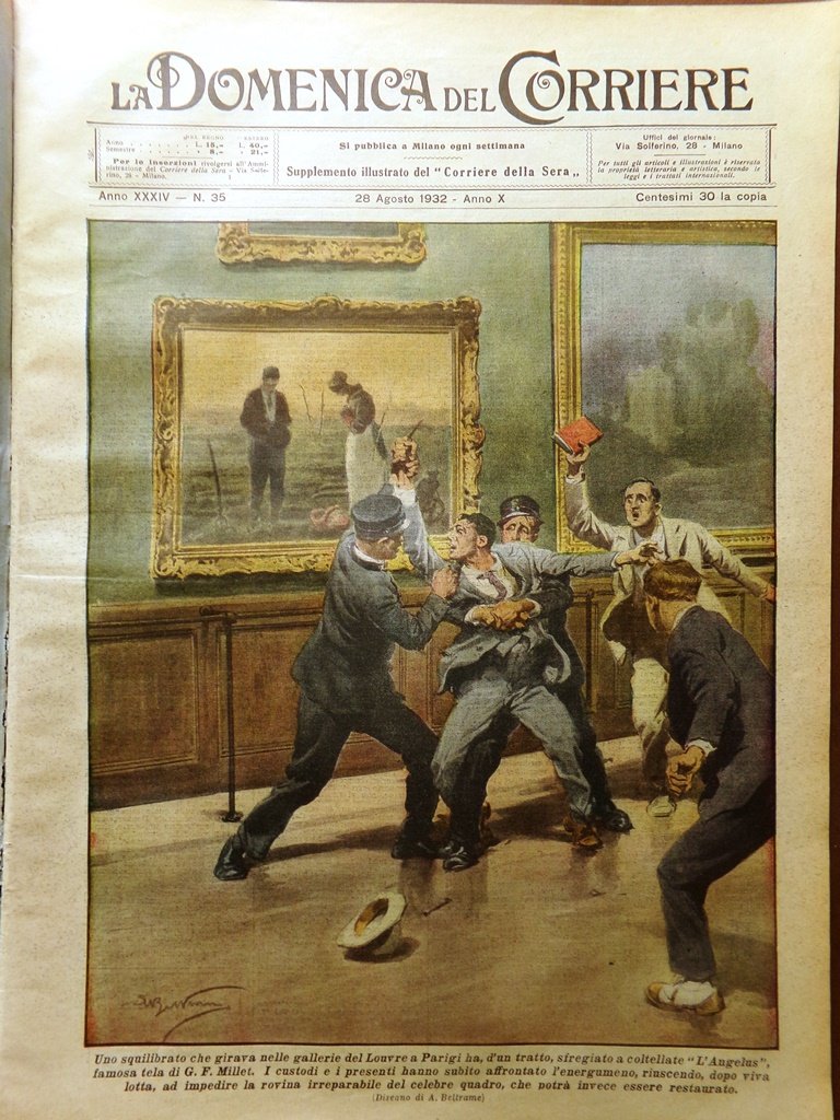 La Domenica del Corriere 28 Agosto 1932 Piccard Raffaello Vegetariani …