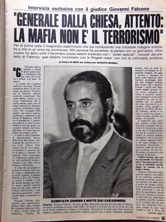 La Domenica del Corriere 28 Agosto 1982 Wagner Falcone Caruso …