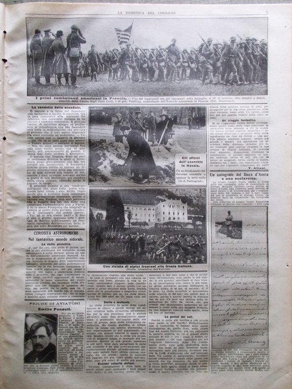 La Domenica del Corriere 28 Aprile 1918 WW1 Pensuti Battaglia …