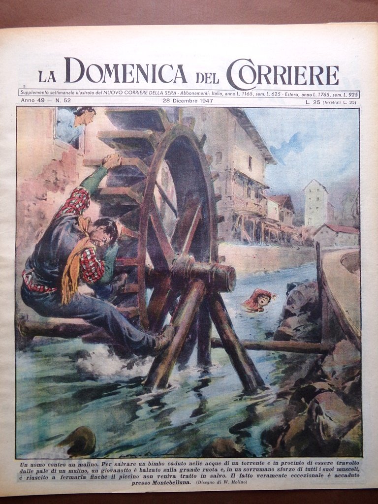 La Domenica del Corriere 28 Dicembre 1947 Musco Michele Morgan …