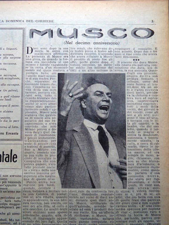 La Domenica del Corriere 28 Dicembre 1947 Musco Michele Morgan …