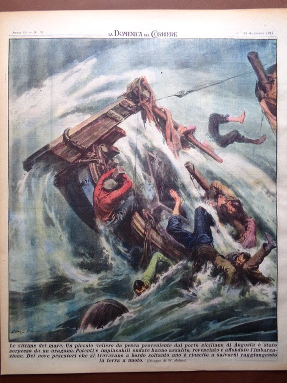 La Domenica del Corriere 28 Dicembre 1947 Musco Michele Morgan …