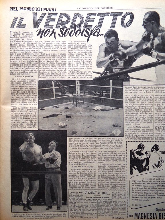 La Domenica del Corriere 28 Dicembre 1947 Musco Michele Morgan …