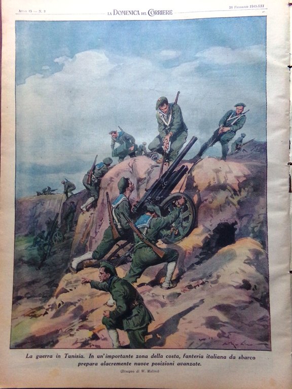 La Domenica del Corriere 28 Febbraio 1943 WW2 Vitamine Donne …